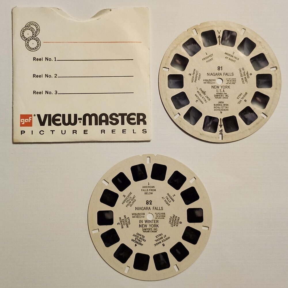 VINTAGE View Master Niagara Falls in Winter Reels x 2 American Side USA Falls
